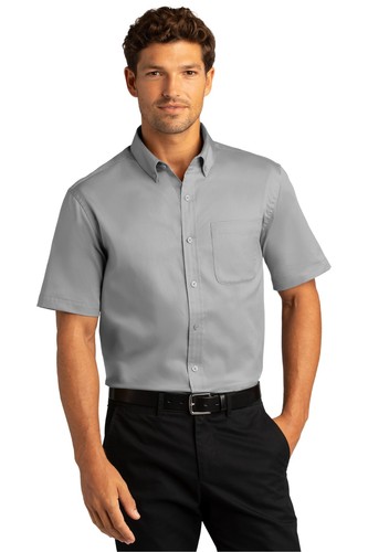 Port Authority W809 Mens Short Sleeve SuperPro React Twill Dress Shirt - Picture 7 of 18