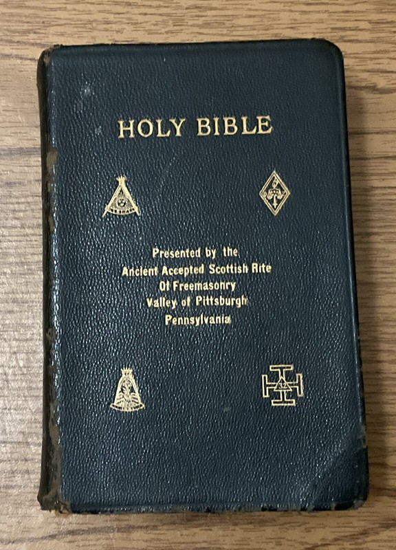 Holy Bible Ancient Accepted Scottish Rite of Freemasonry Valley of Pittsburgh PA