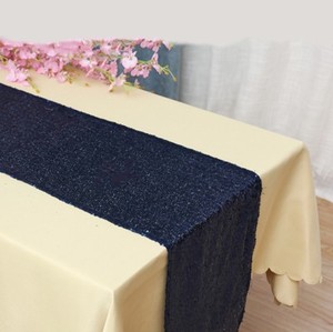 navy blue sequin table runner