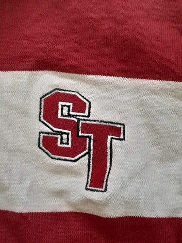 Rugby Wear Barbarian Pullover Sweater Men Sz S Long Sleeve Stripped White Red - Picture 5 of 9