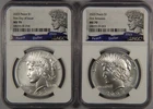 (2) Coins 2023 Peace Silver Dollar NGC MS70 First Releases & First Day of Issue
