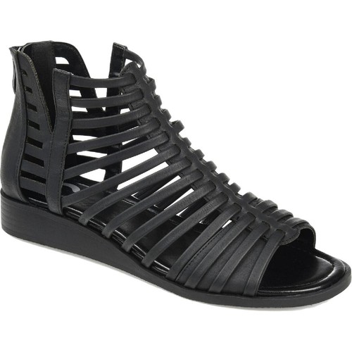 Journee Collection Womens Delilah Faux-Leather Gladiator Sandal Shoe Black SZ 13