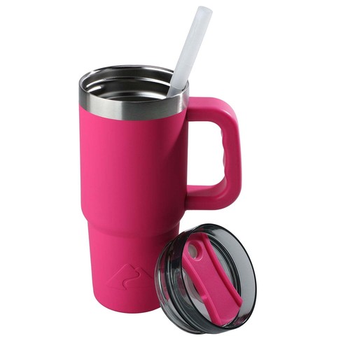 Tumbler 18 Oz Insulated Stainless Steel Tumbler Handle Hot Pink Free Shipping - Bild 5 von 11