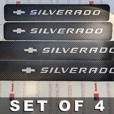 4Pcs Car Threshold Strip Door Plate Sill Scuff Cover Stickers for SILVERADO