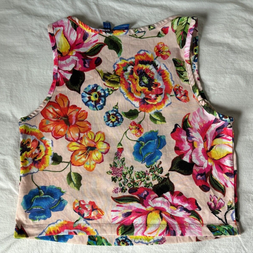 Adidas x Farm Rio Floralita Crop Top Tank Shirt Womens Size Small - Picture 3 of 3