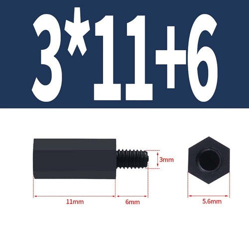 Plastic Hex Hexagonal Pillar M2-M5 Male-Female PCB Nylon Standoff Spacer Column - Picture 32 of 62