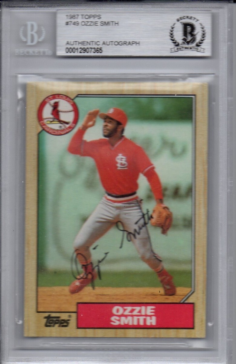 Ozzie Smith St. Louis Cardinals 1987 Topps #749 Autographed Signed