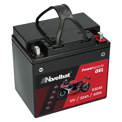 Rasentraktorbatterie 12V 32Ah Novelbat 53030 GEL Batterie ersetzt 30Ah