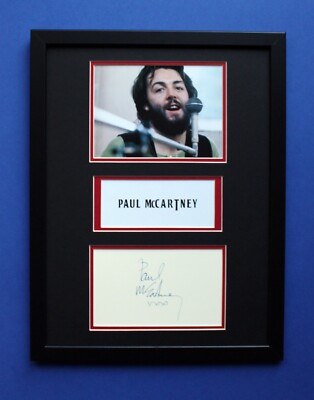 PAUL McCARTNEY AUTOGRAPH framed masterly display The Beatles