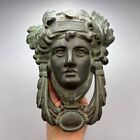 Antique Knocker Door Victorian Castle Handle Bronze Face Knobs Woman Huge 1.6 kg