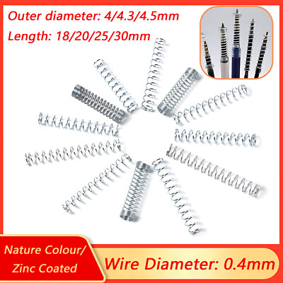 Ressorts De Compression Petits Pour Stylo Bille - Diamètre Fil 0.4mm Galvanisé - Lot Neuf