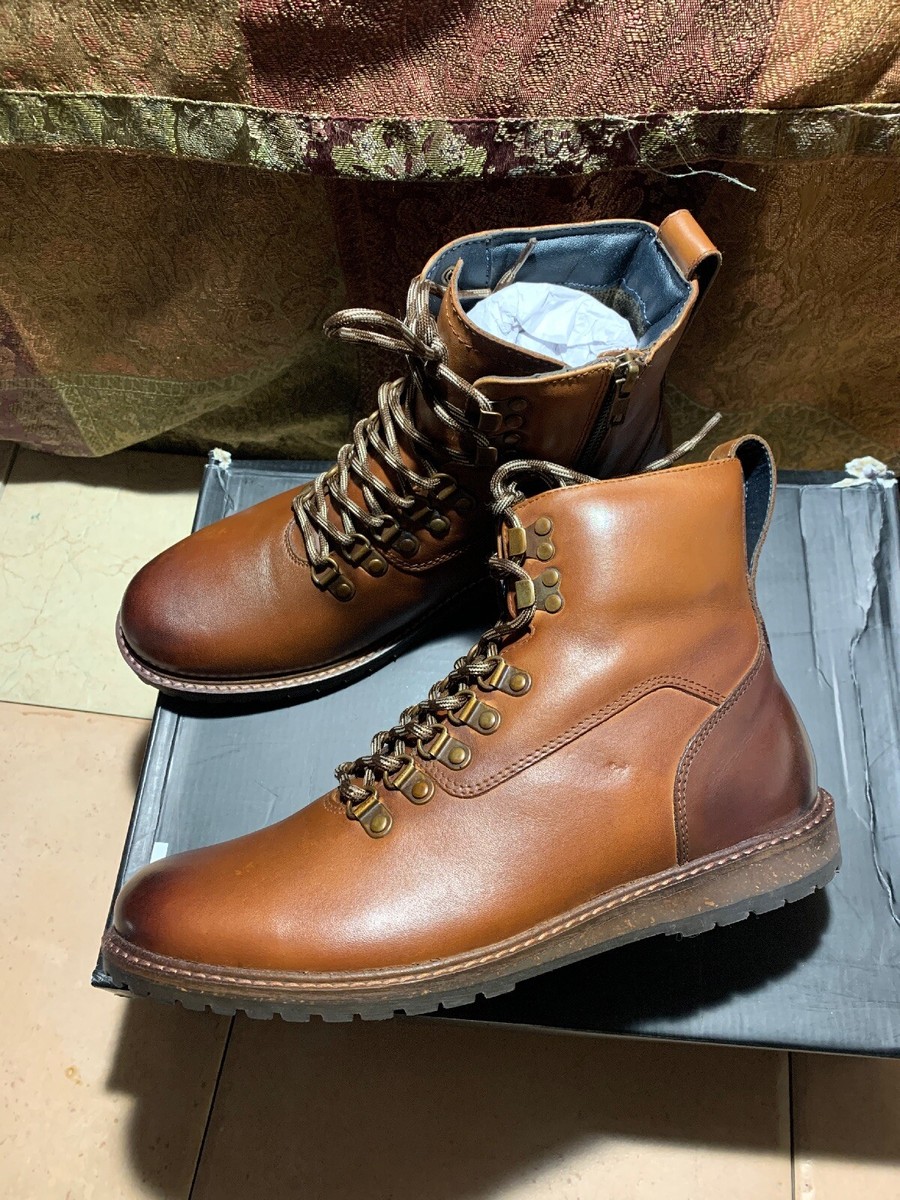 Bar III Men\'s Tan Leather Ankle Boots Bar III Mens Kade Leather Closed Toe Ankle Boots - Tan; Size  main image 3