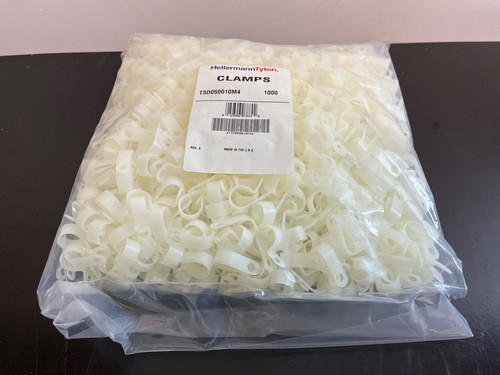 HellermanTyton Cable Clamp, P-Type, White T3D050010M4 (Bag of 1,000) NEW NIB
