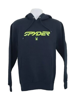 Spyder Hoodie Mens Small Blue Frontier Pullover Sweatshirt Spellout Logo Adult 