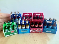 miniature dollhouse 6 pack carrier beer Budlight Modelo Michelob coke bottles