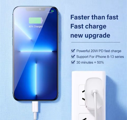 Per iPhone 14 13 12 11 Pro XR XS Ricarica Rapida 20W USB-C Cavo Caricatore PD-1M - Foto 15 di 21