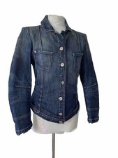 Marithe Francois Girbaud Blue Designed Patch & Fade Stretch Denim Size M