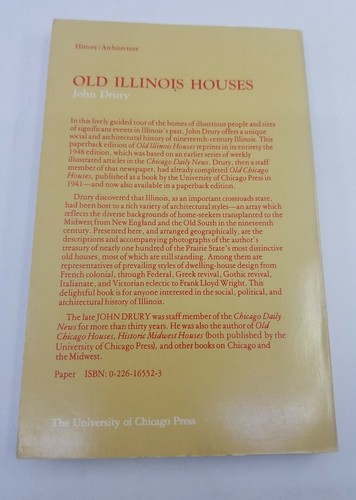 Old Illinois Houses Paperback John Drury 1941 - Picture 2 of 3