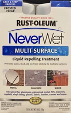 Rust-Oleum Never Wet Multi Surface Liquid Repelling Treatment Frosted Clear New