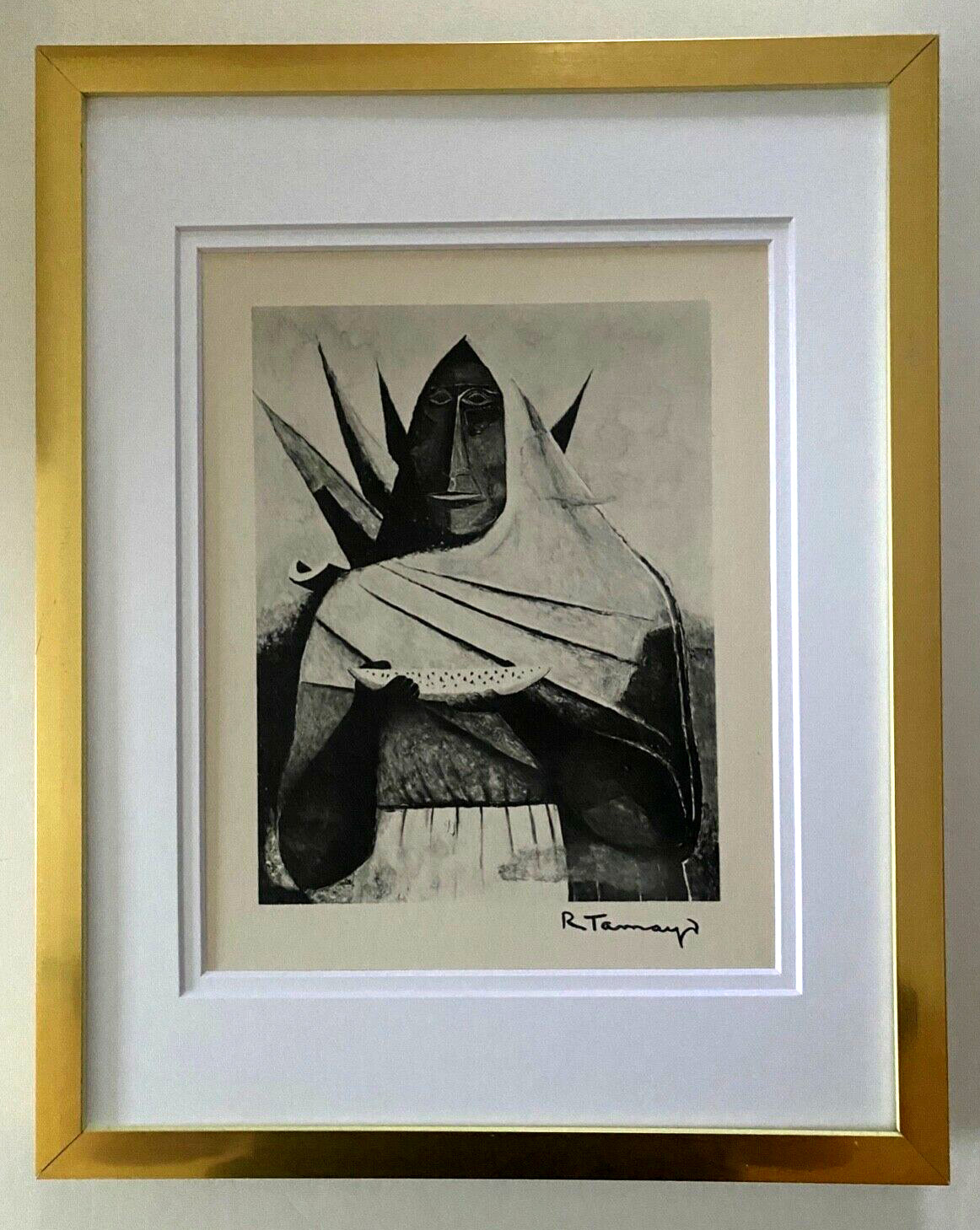 RUFINO TAMAYO, 1947 BEAUTIFUL SIGNED PRINT FRAMED 11 X 14 + $