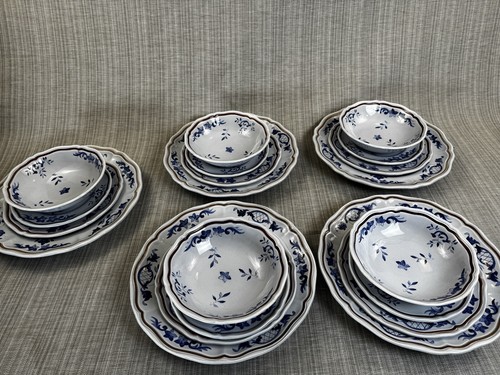Longchamp France Normandie Ceramic Plates Bowls Set of 25 Pieces Hand Painted - Picture 13 of 23