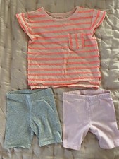 2 Girls Bike Shorts, Leggings- Cat  Jack  Pink/grey Size 4  Xs 4/5 Pink Top