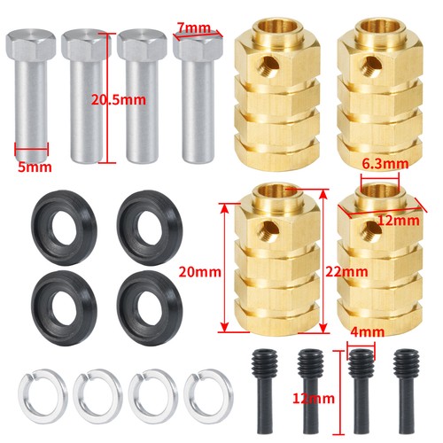 4PCS Brass Weight Hex Wheel Hubs Adapters 5mm-20mm for 1:10 Traxxas TRX-4 RC Car - Picture 20 of 20