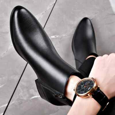 Mens Boots Genuine Leather Boot Classic Business Dress Boots  Men Winter Botas
