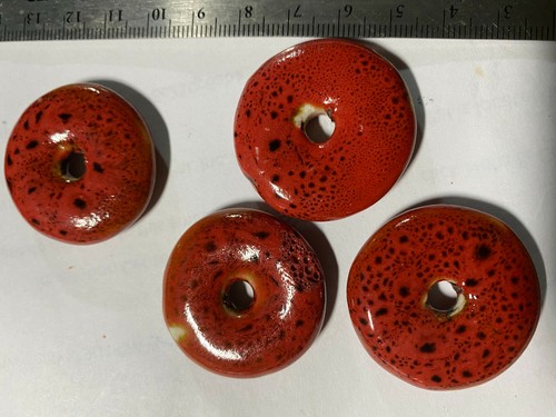 Red Raku Porcelain Ceramic Beads ***UPICK*** Sizes Shapes - Picture 16 of 56