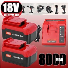 8.0Ah 18V Lithium Battery /Charger for Porter Cable 18 Volt PC18B PC18BL PC18BLX