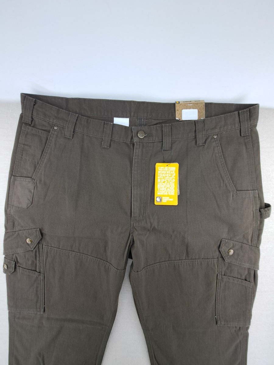 Carhartt Pants Mens 44x30 Brown Ripstop Cargo B342DFE Double