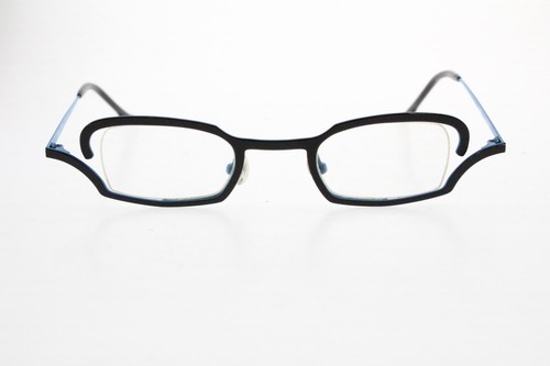 ANNE et VALENTIN Totem B38 Black Blue Titanium Frames Japan 38/23-140 mm - Picture 1 of 9