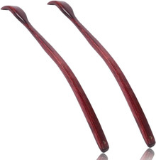 Oversized Wooden Back Scratcher: 18'' Extended Curved Handle for Better Reach, H