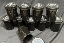 25 NEW Black Plastic Pill Bottles/Jars with Childproof Caps 30 Drams Meds Crafts