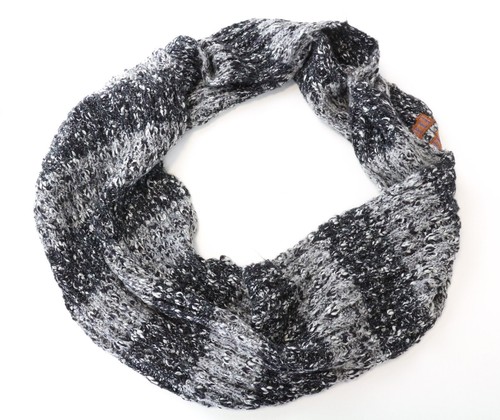 SCOTCH R'BELLE Damen Schal OS grau Wolle Mohair unendlich gestreift gestrickt *