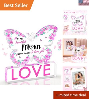 Beautiful Tabletop Butterfly Acrylic Gift for Mom - Love You Forever Inscription