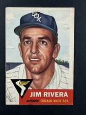 1953 Topps Jim Rivera #156 Rookie RC Chicago White Sox - Vintage Baseball Card. rookie card picture
