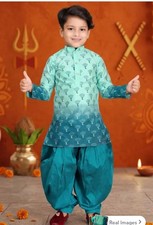Kids Boys Traditional Wear Stylish Printed Kurta With Dhoti Wear. Size 6-12M To