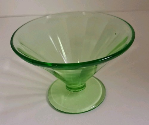 Federal Glass Uranium Sherbet Dish Vintage Glass
