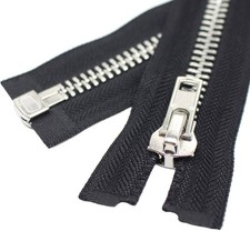 Heavy Duty 23 Inch Silver Metal Separating Zipper Jacket Zipper 10 23cm 10mm