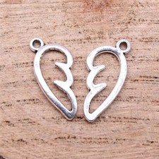 30/80PCS Antique Silver Small Angel Wing Frame Charm Pendant, Angel Wing GGS62
