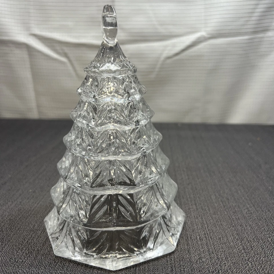 Plato de caramelo de colección Crystal Clear Industries árbol de Navidad con estrella LEER Foto 4 de 4