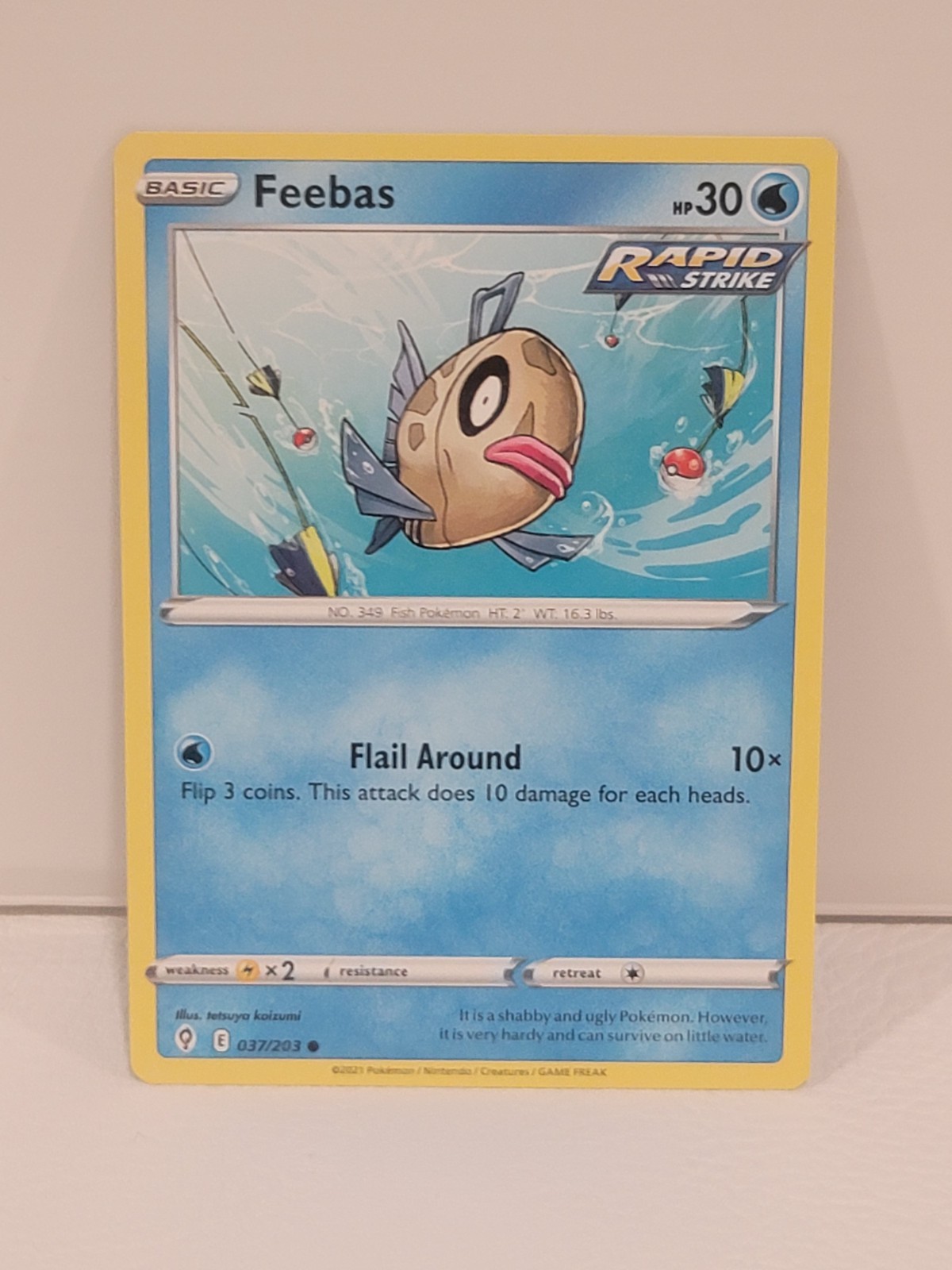 Pokemon TCG Feebas 37/203 Evolving Skies Common Card Near Mint