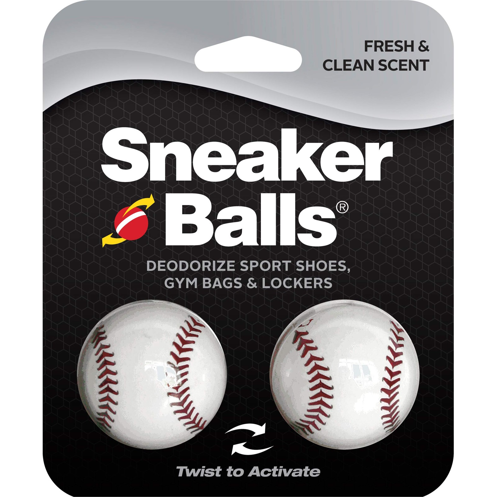 Sneaker Balls Odor-Fighting Shoe Fresheners, 2 Pack, Basebal