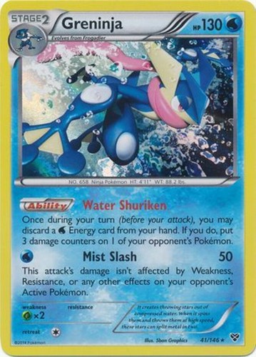 Heavily Played Greninja - 41/146 - Holo Rare Pokemon XY Base Set