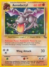 Fossil Aerodactyl - 1/62 - Holo Rare - Unlimited Edition x1 Light Play Pokemon