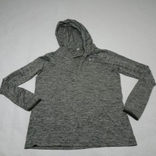 Under Armour HeatGear Size M Tech Olive Green Long Sleeve Lightweight Hoodie