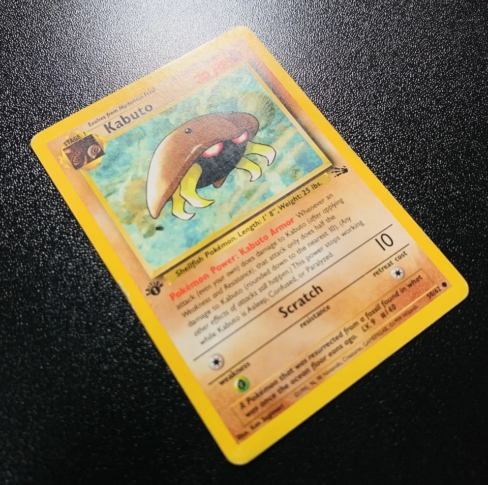 Kabuto 1st Edition Pokémon TCG Fossil Set 50/62 - EXCELLENT! - Image 2 of 4