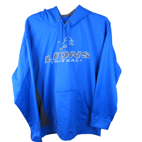 NFL Team Apparel Detroit Lions Long Sleeve Hooded Sweatshirt Hoodie Men's 2XL