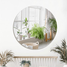 Image of Large Round Wall Mirror Bathroom Bedroom Makeup Dressing Circle Mirror UK